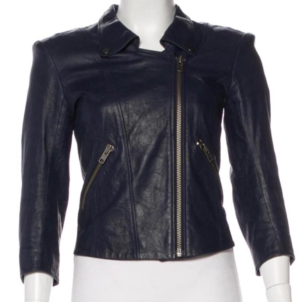 Theyskens’ Theory leather cropped moto jacket